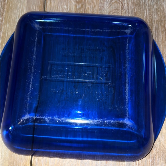 Vintage Anchor Cobalt Blue Glass Baking Dish 8 x 8 USA - Picture 5 of 6